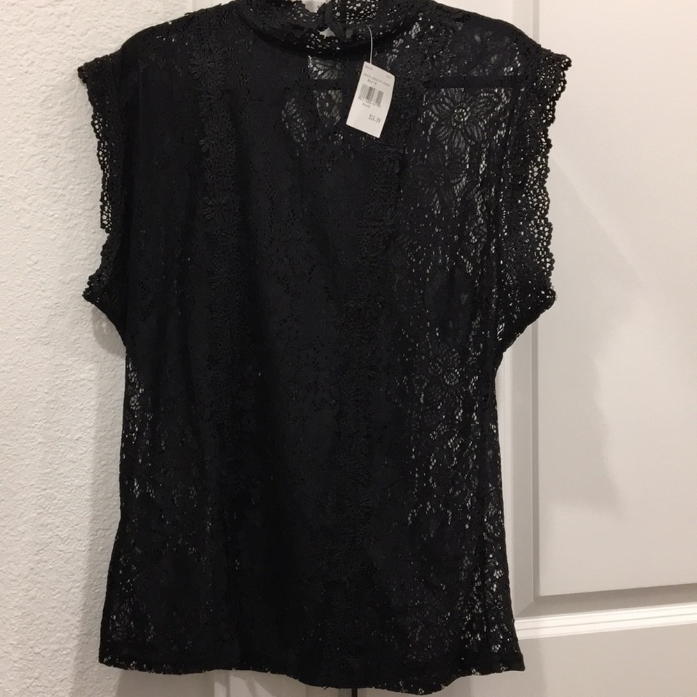 Black lace tank blouse - Picture 2 of 8
